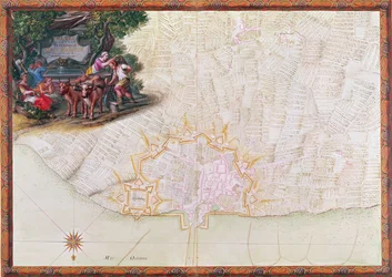 Ms. 988, Tome 3, fol. 39 Mappa della città e della cittadella di Saint-Martin, Ile de Ré, dall